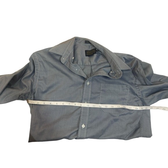 Pendleton Bridgeport Men's Button Up 100% Cotton Blue Pin Stripe Medium - Picture 2 of 10